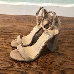 Lulus Nude Taylor Suede heels
